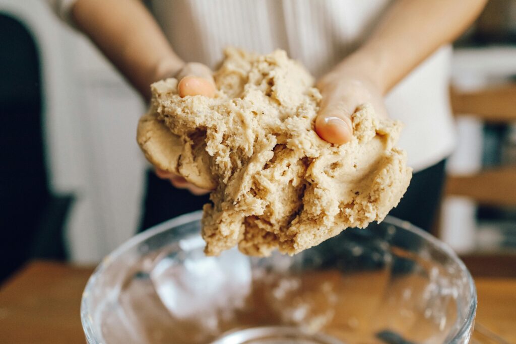mixing a sourdough rustic loaf
