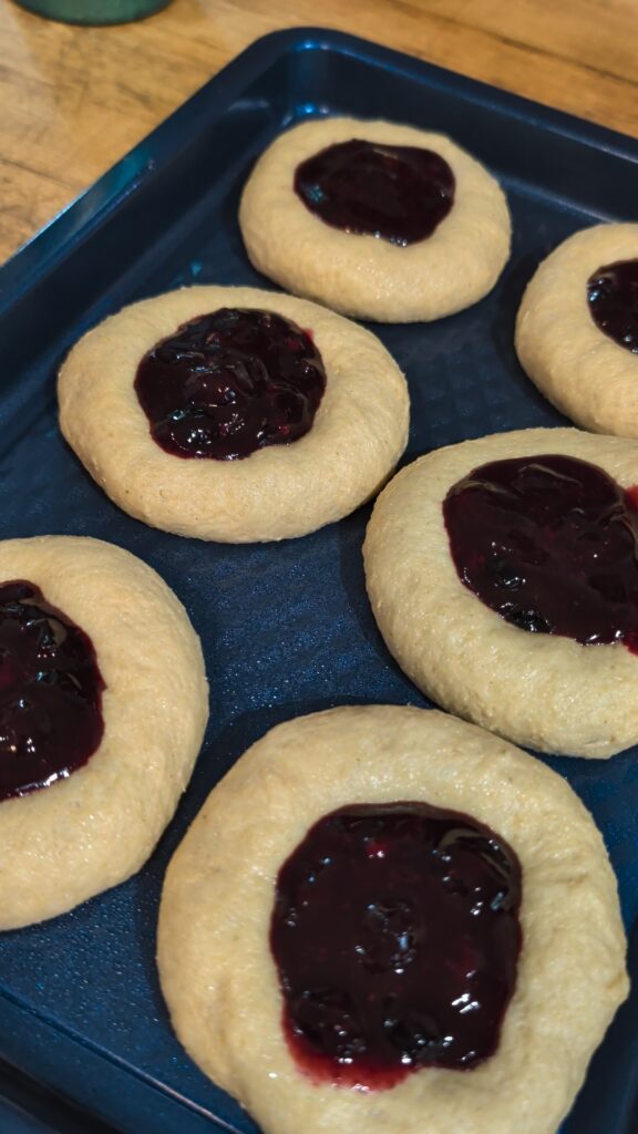 blueberry kolaches filled with blueberry filling