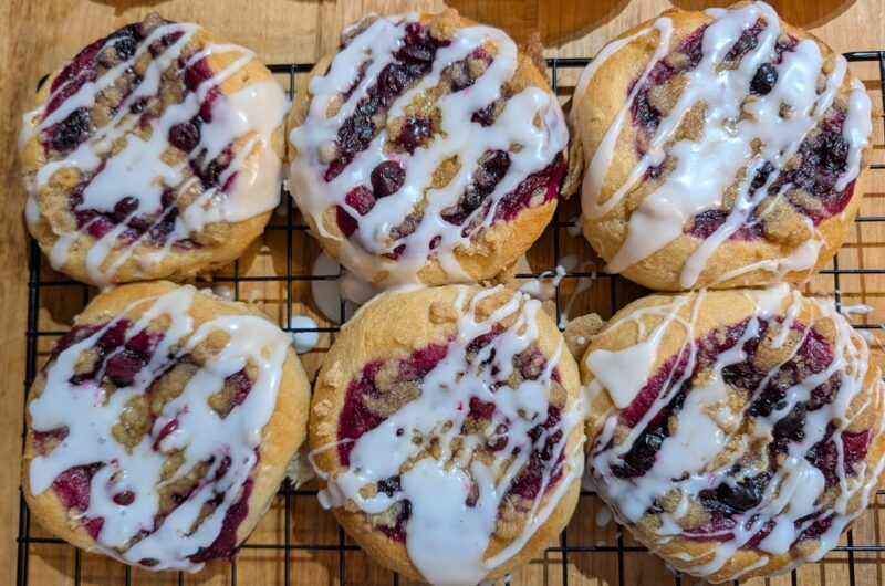 Blueberry Kolaches with Freshly MIlled Flour
