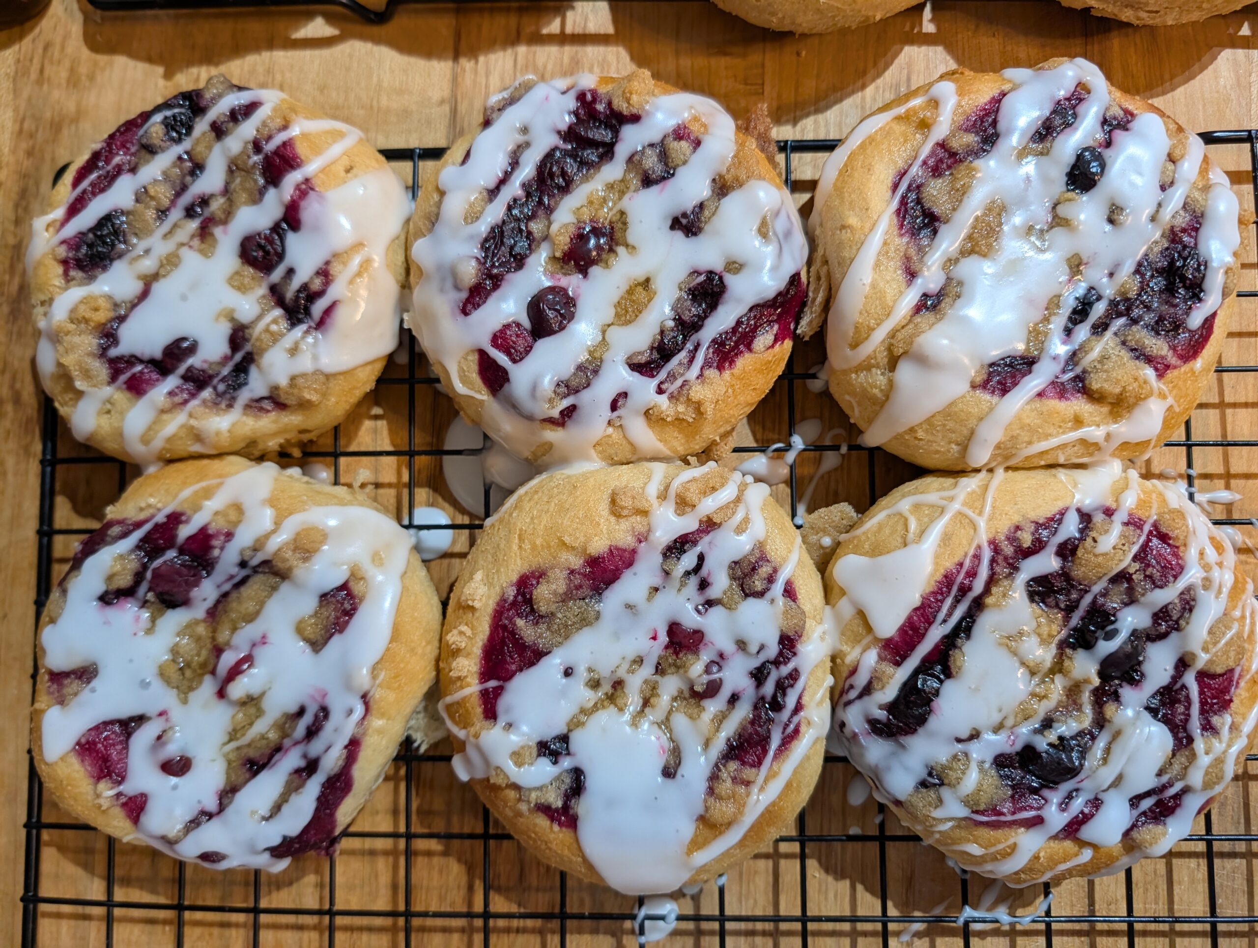 blueberry streusel kolaches with freshly milled flour